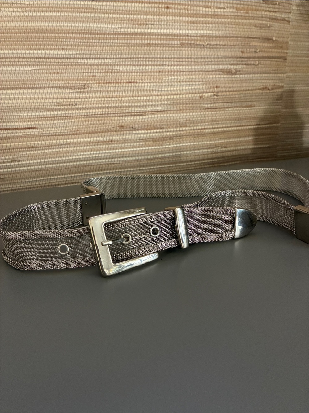 Vintage Mesh 45” Silver Tone Metal Belt
